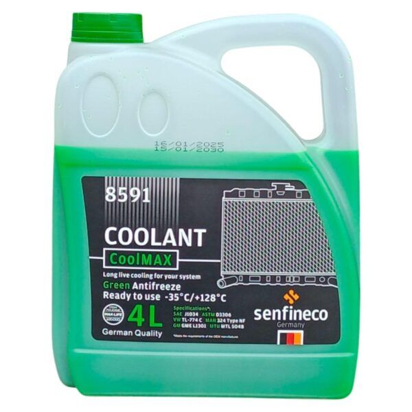 ANTICONGELANTE COOLANT VERDE 50/50 SENFINECO 4 LITROS (8591)